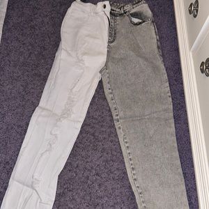 Two colored fashion nova jeans!!! So trendy